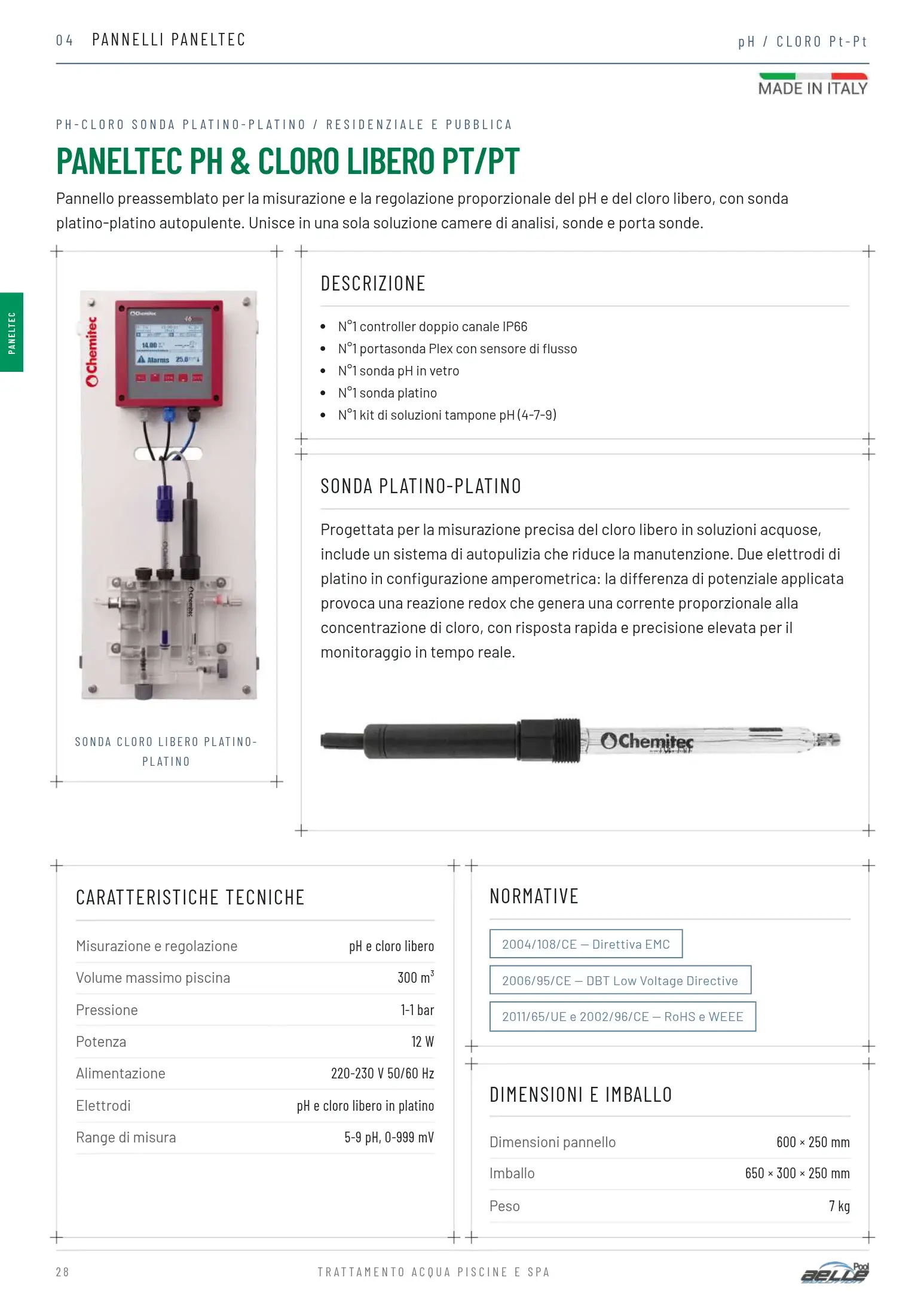 PANELTEC pH & Cloro Pt/Pt — catalogo 2027 pagina 28